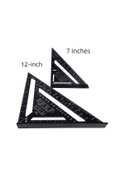 Resim Shineyee Alüminyum Profil Siyah Oksit 90 -45 Trişaklı Cetvel, 7" Ve 12" Boyutları, İngiliz-amerikan Ve Metrik Ölçü, Hassas Ölçüm Aracı 