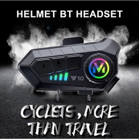 Resim Yunboo Y10 Motosiklet Kulaklık İçin Bt 5.3 Bluetooth Intercom, Gürültü Önleme, 32 Saat Konuşma Süresi 