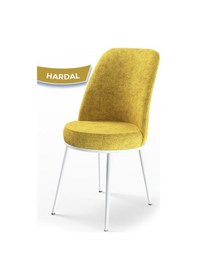 Resim Canisa Concept Dexa Serisi Hardal Renk 4 Adet Sandalye, Renk Hardal, Ayaklar Beyaz Hardal 