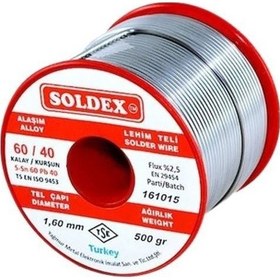 Resim Soldex Sn60 PB40 1.60 MM 500 G Lehim Teli 