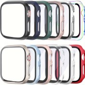 Resim 12 adet Elma Temperli Film Kılıfı Seti, 12 adet Erkek ve Kadın PC+ Temperli Cam Entegre Kılıf, Anti-düşme Moda Rahat Koruyucu Kılıf, Apple Watch Kılıfı ile Uyumlu 38/40/41/42/44/45/46/49mm, iWatch Ultra/SE/10/9/8/7/6/5/4/3/2/1 Akıllı Saat Aksesuarları ile Uyumlu 