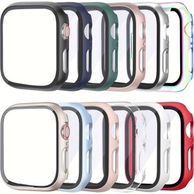 Resim 12 adet Elma Temperli Film Kılıfı Seti, 12 adet Erkek ve Kadın PC+ Temperli Cam Entegre Kılıf, Anti-düşme Moda Rahat Koruyucu Kılıf, Apple Watch Kılıfı ile Uyumlu 38/40/41/42/44/45/46/49mm, iWatch Ultra/SE/10/9/8/7/6/5/4/3/2/1 Akıllı Saat Aksesuarları ile Uyumlu 