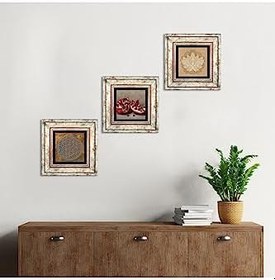 Resim Pinecone Stone Yaşam Çiçeği, Lotus Çiçeği, Nar Taş Duvar Tablosu - Çerçeveli Taş Tablo - Dekoratif Duvar Sanatı - Modern Ev ve Ofis Duvar Dekoru K3-1649 