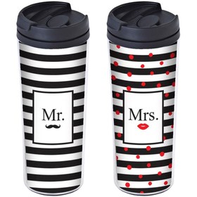 Resim ALLMUG Mr & Mrs (2'li) Termos Kupa 380 ml 