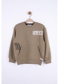 Resim Nk Kids Erkek Çocuk Pamuklu Sırtı Baskılı Sweatshirt-13018-vizon Vizon 