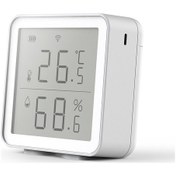 Resim Hombey Beyaz Wifi Akıllı Sıcaklık Ve Nem Sensörü - Uzak İzleme, Anormal Veri Uyarısı, Siri/alexa Uyumlu, Düşük Enerji Tüketimi Pil Dahil Değil 