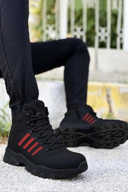 Resim BIG KING Siyah Kırmızı Çizgili Kauçuk Unisex Trekking Bot 