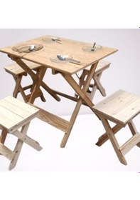 Resim Bengi Ticaret Piknik Seti Katlanabilir Ham 90391çam Ağac Az Yer İşgal Eder Çok İş El Yapım Ahşap 