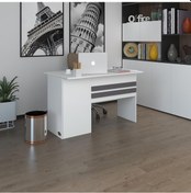 Resim Kenzlife Ofis Masası Kamikaze Byz Sağ 75 130 60 Raflı Dolap Şeritli Bilgisayar Çalışma Masası 