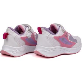 Resim Kız Çocuk Beyaz Pembe Cırtlı Bağcıklı Sneaker Günlük Rahat Spor Ayakkabı Pembe 