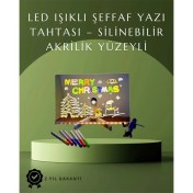 Resim Alvo Store Şık ve Modern LED Pano – Neon Işıklı Silinebilir Akrilik Yazı Tahtası, 7 Renkli Kalem Dahil 