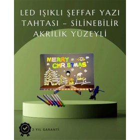 Resim Alvo Store Şık ve Modern LED Pano – Neon Işıklı Silinebilir Akrilik Yazı Tahtası, 7 Renkli Kalem Dahil 