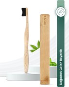 Resim TBRUSH Koyugri Bambu Diş Fırçası - Medium(orta Sert) + Diş Fırçası Saklama / Taşıma Kabı 