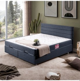 Resim Sofia Çift Kişilik Baza Başlık Letto Yatak Seti - Lacivert 160 x 200 