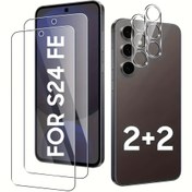Resim Kamera Lensi Koruma ile 2 Adet HD Net Temperli Cam Ekran Koruyucuları, for Samsung for galaxy S24 FE için Cilalı Yüzey 
