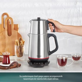 Resim Homend 1708 Royaltea Paslanmaz Çelik Konuşan Çay Makinesi Inox-Siyah 1800 W 