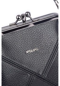 Resim Nas Bag Mini Vintage Burslu Klipsli Kadın Omuz Ve Çapraz Çanta Siyah Lopez 20x17 Cm Çok Renkli 