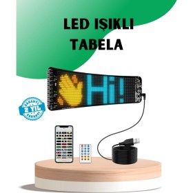 Resim Aesco USB Destekli LED Mağaza Tabelası - Renkli Rgb Kayan Yazı Paneli 