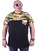 Resim MocGrande Büyük Beden Cepli Camouflage Erkek Tişört 23145 Hardal 
