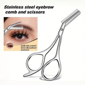 Resim Profesyonel Paslanmaz Çelik Kaş Kırpma Makasları, Tarak ve Cımbız Benzeri Uçlu - Ağır Hizmet Tipi Şerit Bilezli Hassas Tıraş İçin Dişli Çeneler, Erkekler & Bayanlar için kaş, bıyık, dudak, çene kılı çıkartıcısı - Dayanıklı Ve Hijyenik Tasarım, Bir Parça Yapı, 2.7cm Bıçak Boyu, Rahat Kullanım İçin Ergonomic Saplı, Ev Veya Salon Kullanımı İçin Ideal, Kolay Temizlenebilir (Bakım Gerektirmez), Kaş makasları, Kalıplama Için Kaş Şablonlari, Kaş Jilet Paketi, Kaş şekillendirme seti, 