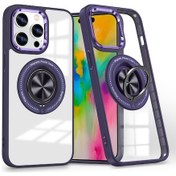 Resim Cbtx iPhone 16 Pro Uyumlu Manyetik Döner Halkalı Tutucu Telefon Kılıfı 