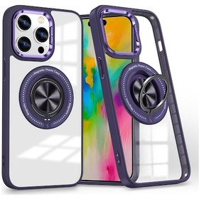Resim Cbtx iPhone 16 Pro Uyumlu Manyetik Döner Halkalı Tutucu Telefon Kılıfı 
