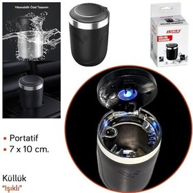 Resim Carub Küllük Portatif Lüx Işıklı Abs Metal Aparatlı Siyah Br2944642 
