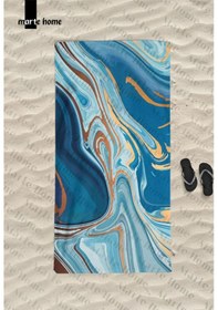 Resim Marte Home Blue Marble Baskılı Plaj Havlusu MAvi 