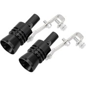 Resim Padalink Araç Egzoz Borusu Turbo Islık Sesi Çıkaran Alüminyum Susturucu - Siyah 120x65mm 