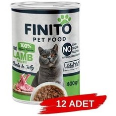 Resim Finito Parça Etli Kuzulu Kedi Konservesi 400 G x 12 Adet 