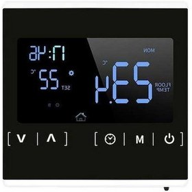 Resim Pazly Programlanabilir Elektrikli Yerden Isıtma Termostatı, Akıllı Lcd Dokunmatik Ekran, Beyaz, 86x86mm Beyaz 