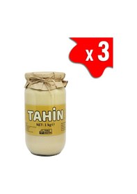 Resim Laçoko Şekersiz Vegan İnce Öğütülmüş Susam Tahin Cam Kavanoz 3 x 1 KG 