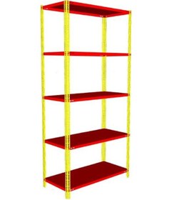 Resim Sarı Kırmızı Taraftar Rafı - Taraftar Rafları 31x93 Cm-1.00 Mm-200 Cm Galvaniz 