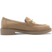 Resim Dazzle Bej Kadın Loafer Toka Detaylı Süet Makosen Günlük Ayakkabı Bej 