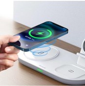 Resim Mcdodo CH-7062 3in1 15W Çoklu Magsafe Kulaklık Saat ve Telefon Şarj Stand Beyaz 