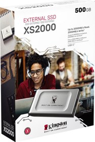 Resim KINGSTON 500GB SXS2000/500GA USB 3.2 SSD HARİCİ DİSK GÜMÜŞ 