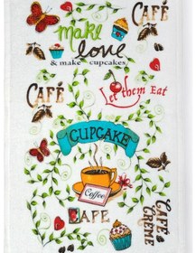 Resim 2li Paket Baskılı Beyaz Mutfak Havlusu Modeli Make Love 