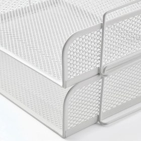 Resim IKEA 2 Katlı Evrak Rafı MeridyenDukkan Düzenleme Metal Raf Beyaz 