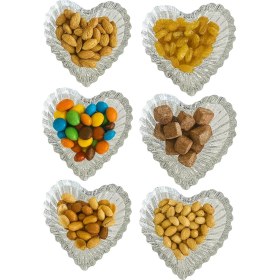 Resim Mta -Tech 6’lı Kalp Şeklinde Cam Çerezlik – Şeffaf Dekoratif Cam Tabaklar, Kahvaltı, Meze, Tatlı, Çerez ve Lokum Sunum Tabağı, Misafirlik ve Özel Gün Sofraları Için Şık Cam Sunum Tabakları 