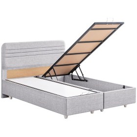 Resim Mila İkili Set, Mila Çift Kişilik Baza Başlık Seti - Açık Gri 180 x 200 