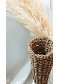 Resim Egindra Trendev Metal Tel Gold Halat Örgülü Özel Tasarım Pampas Vazosu 50 Cm Gold Renk 