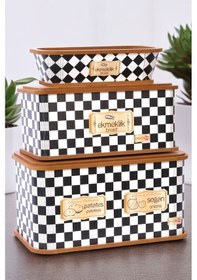 Resim Qerhome 3'lü Ahşap Patates Soğanlık Ekmeklik Sebzelik Sepeti Ekmek Sepeti Kutusu Ahşap 