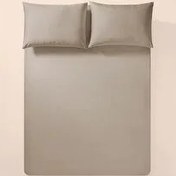 Resim %100 Pamuk Percale Lastikli Çarşaf 160x200 Cm Taş Rengi - Pure Serisi Penelope