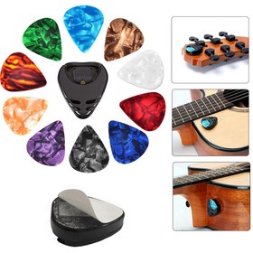 Resim 5 adet / 10 adet / 20 adet Gitar Seçimleri ve Seçim Tutucu Seti, Akustik Gitar Elektrik Bas Ukulele Kolay Yapışkan Braket Rastgele Renk + 1 adet / 1 adet / 2 adet Gitar Seçimi Kutusu 