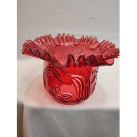 Resim Normadia Kıvırcık Avize Camı, Tam Kırmızı, Alt Çap: 10CM, Yükseklik: 15.5cm 