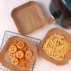 Resim MiraLive Büyük Boy Air Fryer Fritöz Pişirme Kağıdı 50 Adet 