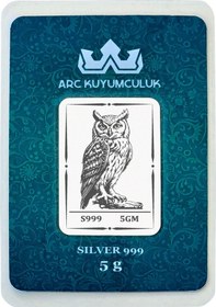 Resim Baykuş Temalı 999 Ayar Gümüş İle Tasarlanmış Hediyeye Özel 5 Gram Gümüş Külçesi-734 