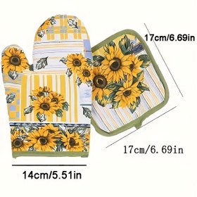 Resim İki set mutfak eldiveni, bulaşık makinesinde yıkanabilir - rahat polyester lif, el koruması 