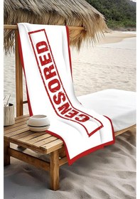 Resim Dijital Baskı Plaj Deniz Havlusu Censored Desenli Peştamal Hvl0012 Renkli 