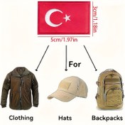 Resim Küçük 5x3cm Türk Bayrağı Nakışlı Yama - Yüksek Kaliteli Ütüleme/Dikme Vatansever Dekoratif Yamalar, Giysi ve Çantalar için Dayanıklı Ulusal Gurur Tasarımı, Hassas Nakış 